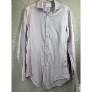 Calvin Klein Slim Fit Performance No Iron Long Sleeve‎ Button Down Sz 14.5 32-33